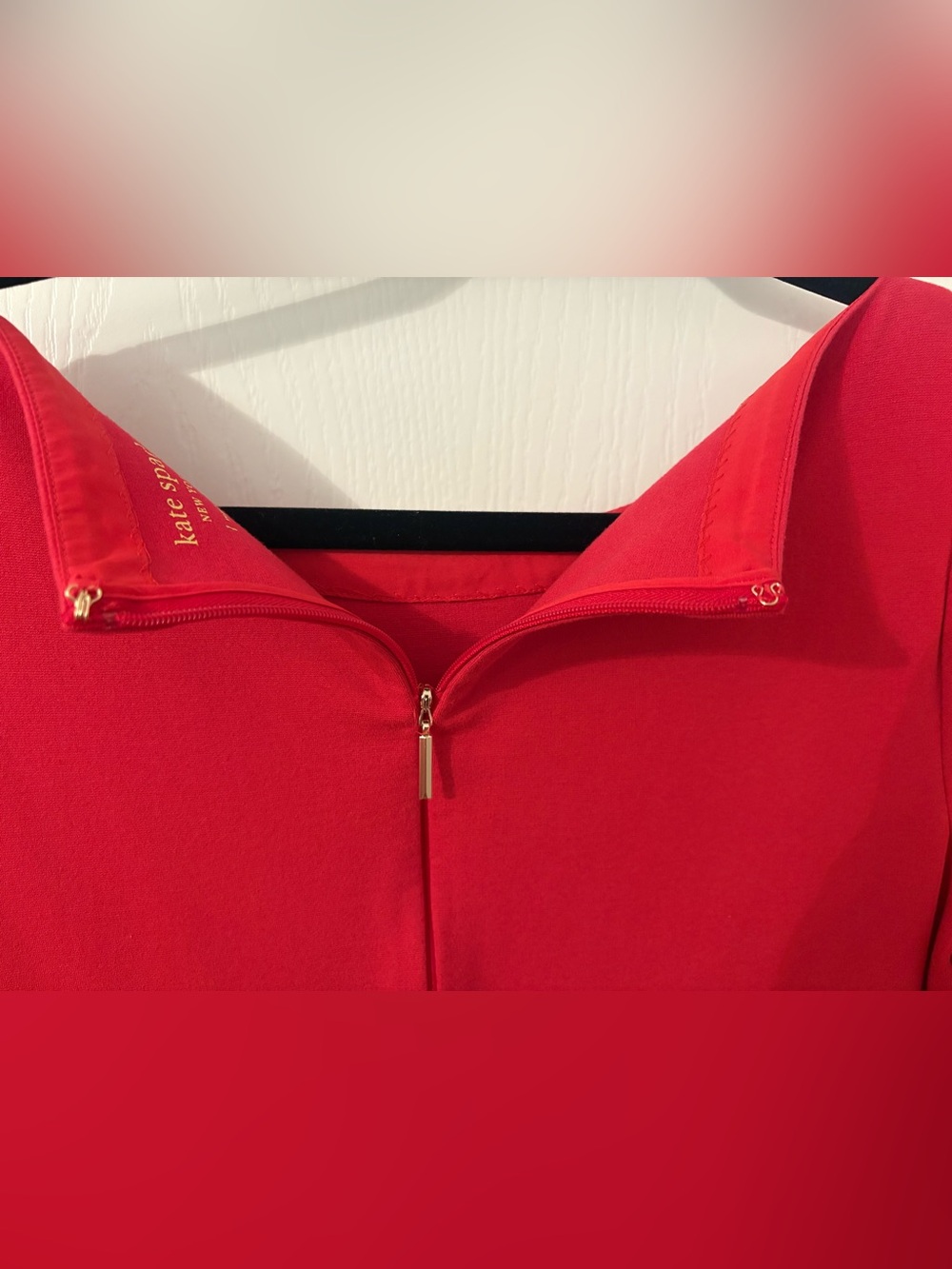 Kate Spade red 3/4-length sleeve a-line mini dress size L - Picture 4 of 6